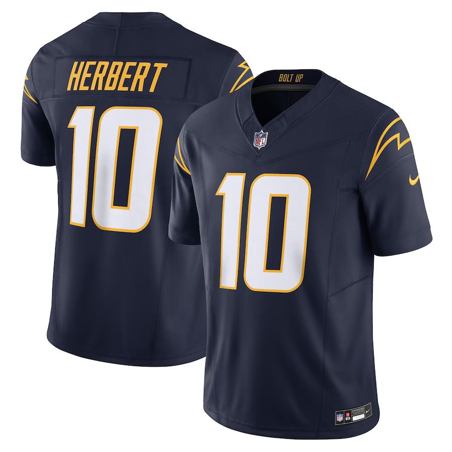 Men Los Angeles Chargers 10 Justin Herbert Nike Navy Vapor F.U.S.E. Limited NFL Jersey